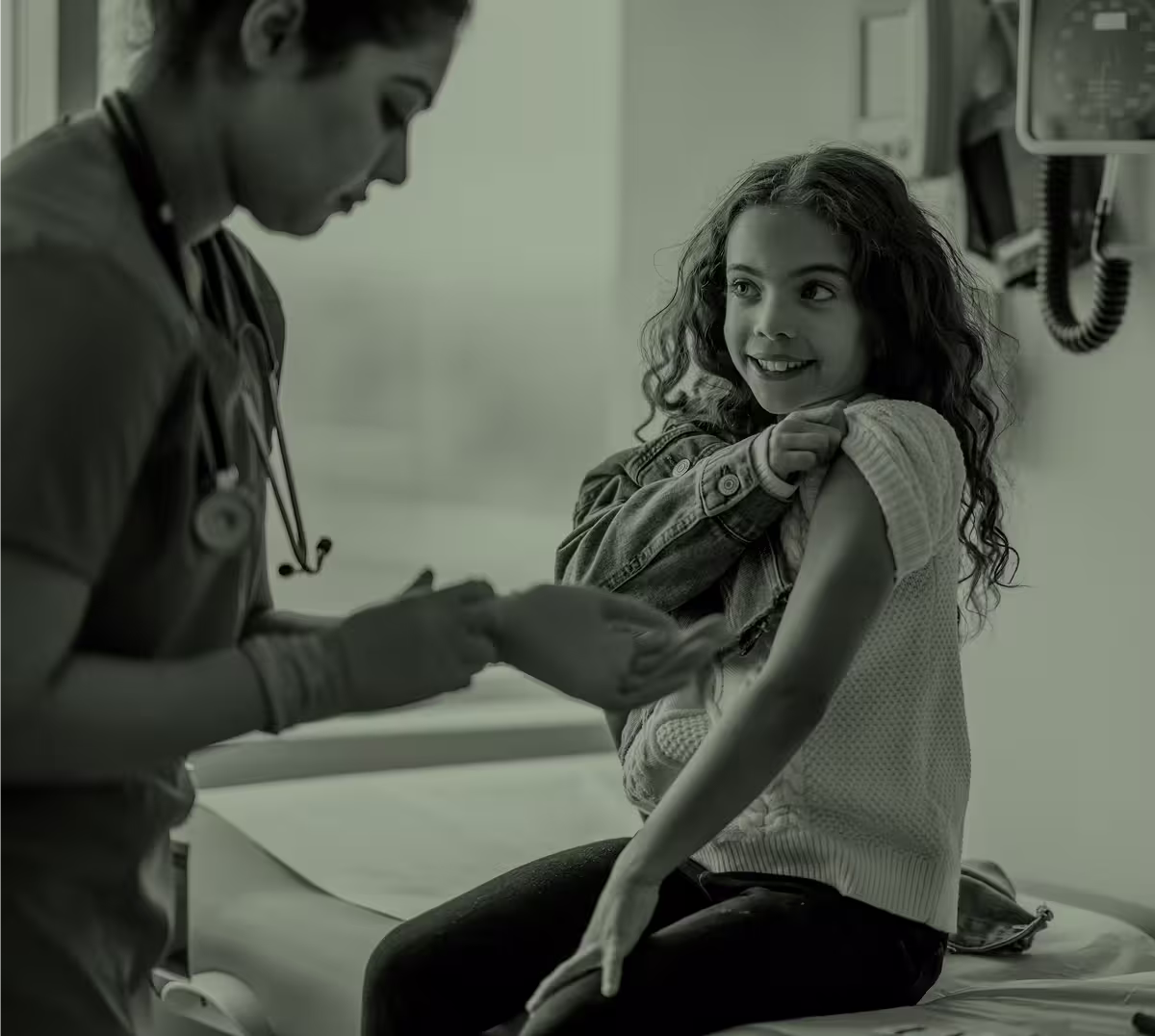 Child is getting vaccine
